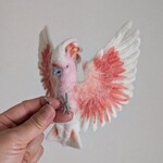 [オーダー品　kiraさま］クルマサカオウム　ジャンプ🎶 　羊毛フェルト
