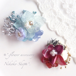 *Royal veil * ピアス 紫陽花 押し花  アクセサリー ねここショップ バレッタ