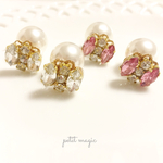【金属アレルギー対応】パールキャッチマーキスビジューピアス