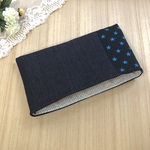 ふわふわスマホポーチ・スマホのおうち（デニム×星)