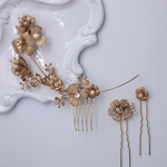『aria』(comb & hairpin) 髪飾り ヘッドドレス 真鍮 ブライダル ウェディング 結婚式 成人式 二次会