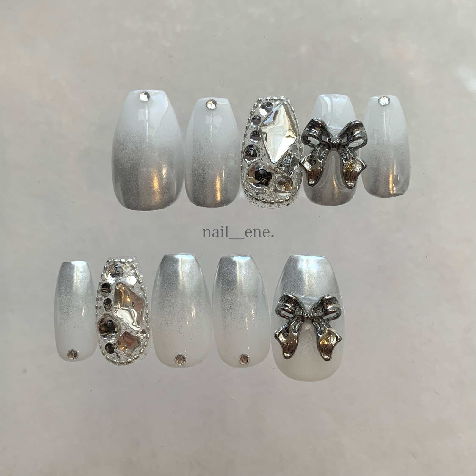 07)) マグネットネイル ネイルチップ クリアフレンチ ハート