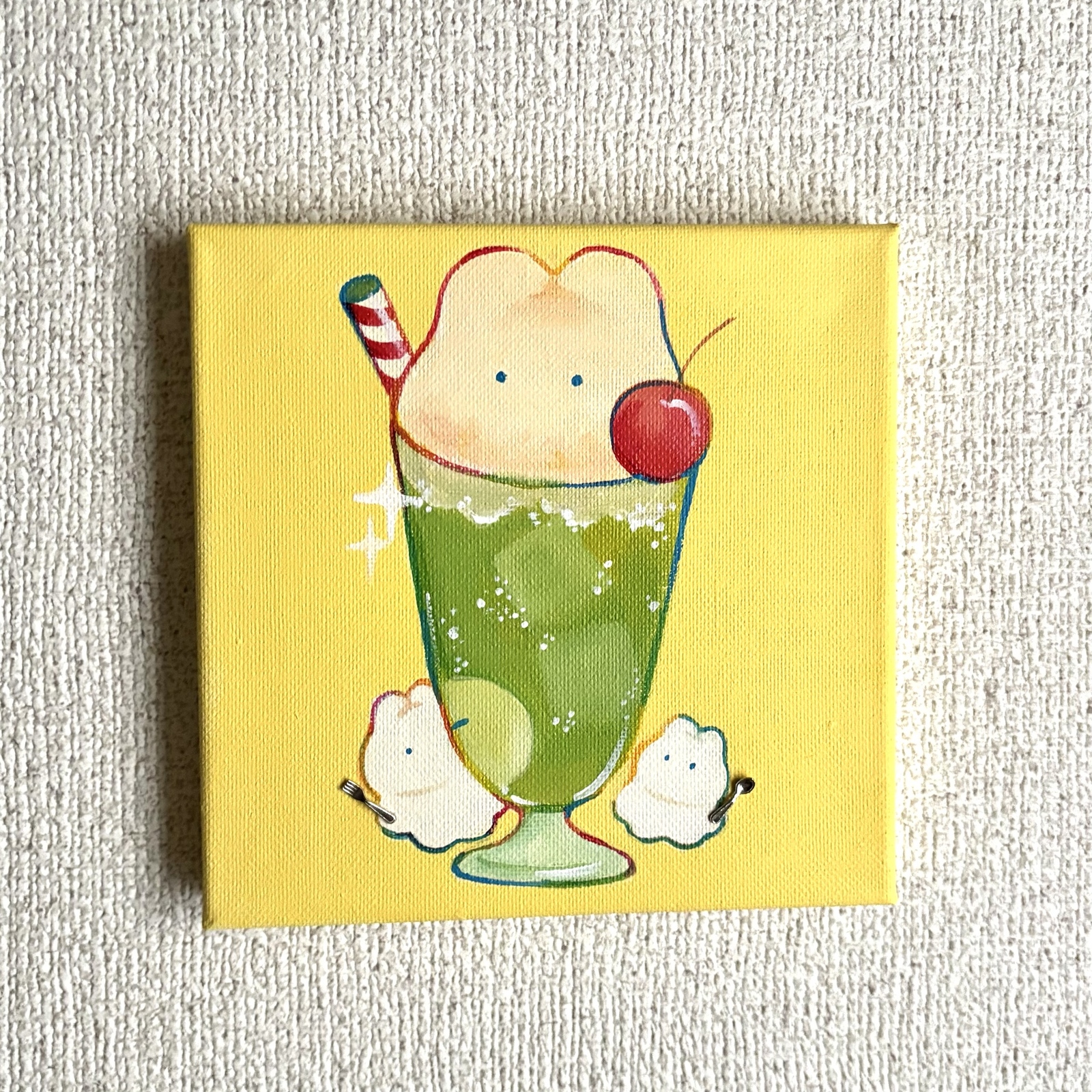 海岸のメロンソーダ　　絵画原画 透明水彩画 原画 No.21「喫茶店のメロンクリームソーダ」 - メルカリ