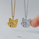 【ねこの大あくび】CHILL GIFT　ユニセックス　ネックレス　ステンレス　ゴールド or シルバー　小さな　小さめ　猫ネコ　プチギフト　メンズ＆レディース　猫の日　シンプル　サバトラ　トラ猫
