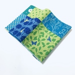 ブックカバー 文庫本サイズ　植物と鳥　ブロック