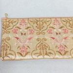 ペンケース／筆箱／プレゼント／ベージュ／インド刺繍リボン