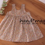 ノースリブチュニック90～100小花柄・オレンジ