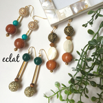 【再販】秋の大振りピアス♡1♡ウッドストーン