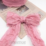 シフォン フリル ワイド リボン（Rose Pink / ローズピンク ）80mm ×50cm
