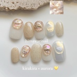 【183】ニュアンスネイル オーロラネイル キラキラ✨️ ネイルチップ