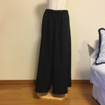 トロン滑らか生地のマキシパンツ＊濃紺