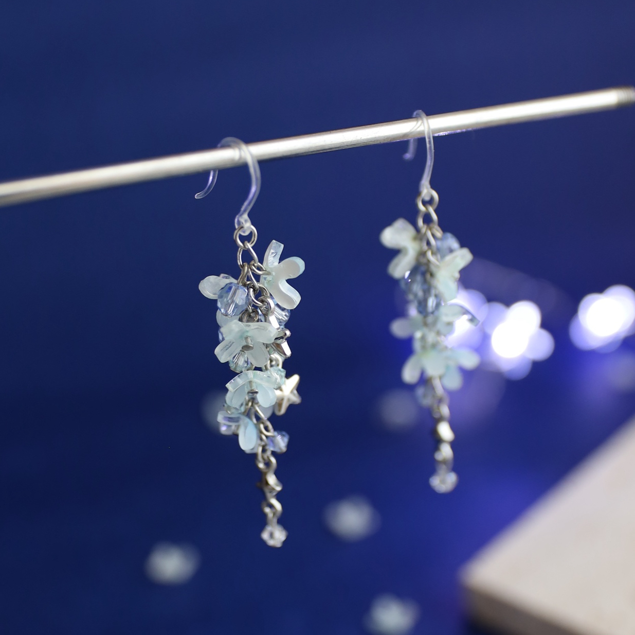 ♡ハンドメイド♡ビジューピアスイヤリング№751アメジスト 829】ハンドメイド ピアス イヤリング ガラスビーズ アメジスト