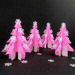 ピンクの折り紙クリスマスツリー☆