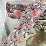 実物のお色味と違う場合があります] インド刺繍リボン　花　インド刺繍　スパンコール　刺繍リボン　リボン　りぼん