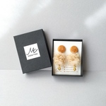 Polymer clay and Chiffon tulle Pierced -gold-