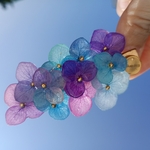 【明日発送可】世界に一つだけの本物の紫陽花アナベルのヘアピン　ヘアクリップ　雨上がりの散歩道　虹　髪飾り　ヘアピン　ヘアクリップ　プレゼント　ギフト　誕生日　結婚式　オフィス　還暦　まとめ髪　