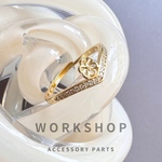 【1pc】シェブロンジルコニア　カップペグリングセッティング　18kgp