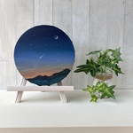 15cm丸✴︎アクリル画《原画》✴︎  黄昏時の夜空  ✴︎