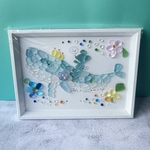 シーグラスアート クジラに乗ってGo！ねずみくんの冒険
