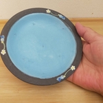 青い鳥の深皿(青)