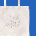 ♡刺繍カラー組み合わせ選べる♡ color　order　tote　/　hokuou-刺繍-tote　/　線画bird