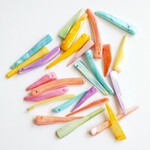300→150円 20個 シェルビーズ 長細 MIX 光沢 カラフル 三角 フラッグ 旗 貝 牙 パステル 染め コーティング ゆらゆら チャーム