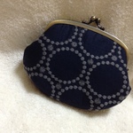 ♡親子がま口♡サークル刺繍レース(ネイビー)