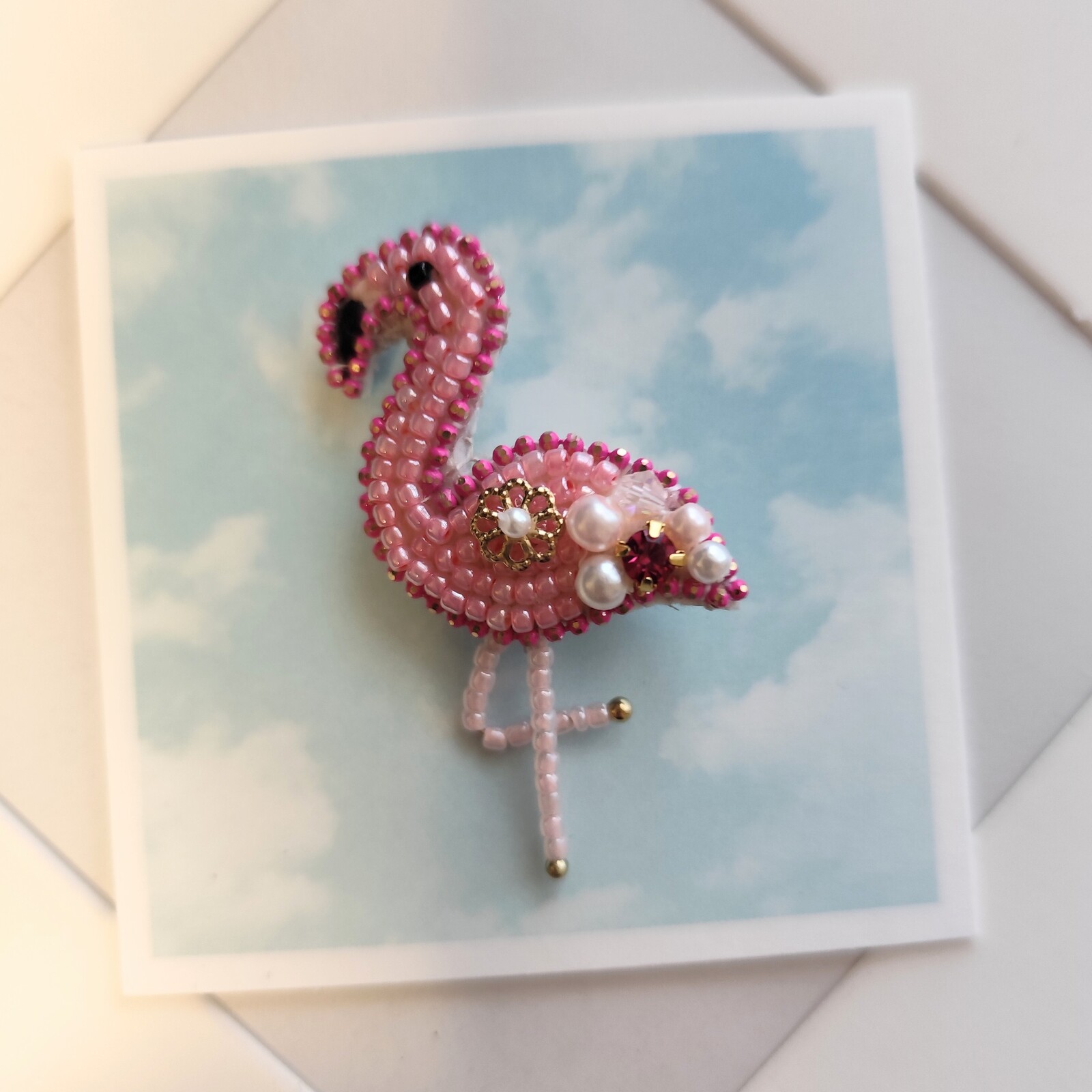 u*i様 ポップコーンブローチ ビーズ刺繍 ポップコーンブローチ - zumigaku | minne byGMO
