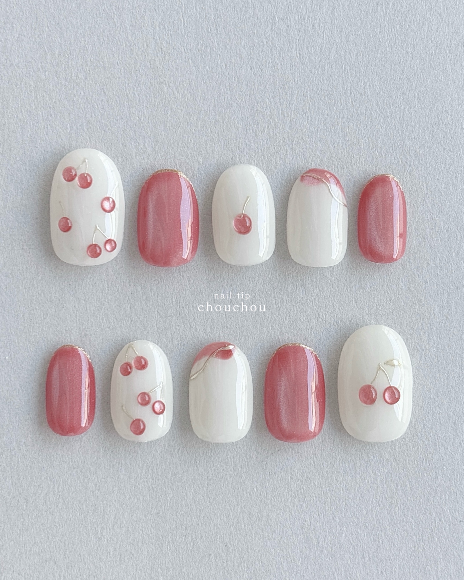 No.009 red cherry magnet / ネイルチップ - nail tip chouchou