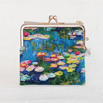 miniwallet　お札を折らずに入れられる二つ折りミニ財布　ポーチ　カードケース　モネ　睡蓮