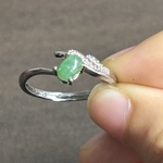 本翡翠指輪　リング　無含浸　無着色　可愛い　緑