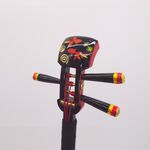 かんざし「三味線」漆黒/深紅５ 金魚