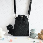 くっつきハグぬいぐるみ専用　ショルダーポシェット　ブラック(ぬいぐるみは別ページ)