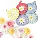【送料無料】パステルカラーのお花のアクリルたわし✾ミニサイズ✾ガーランド✾5枚セット