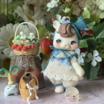 いちごのシルクハットSET＊ブルー