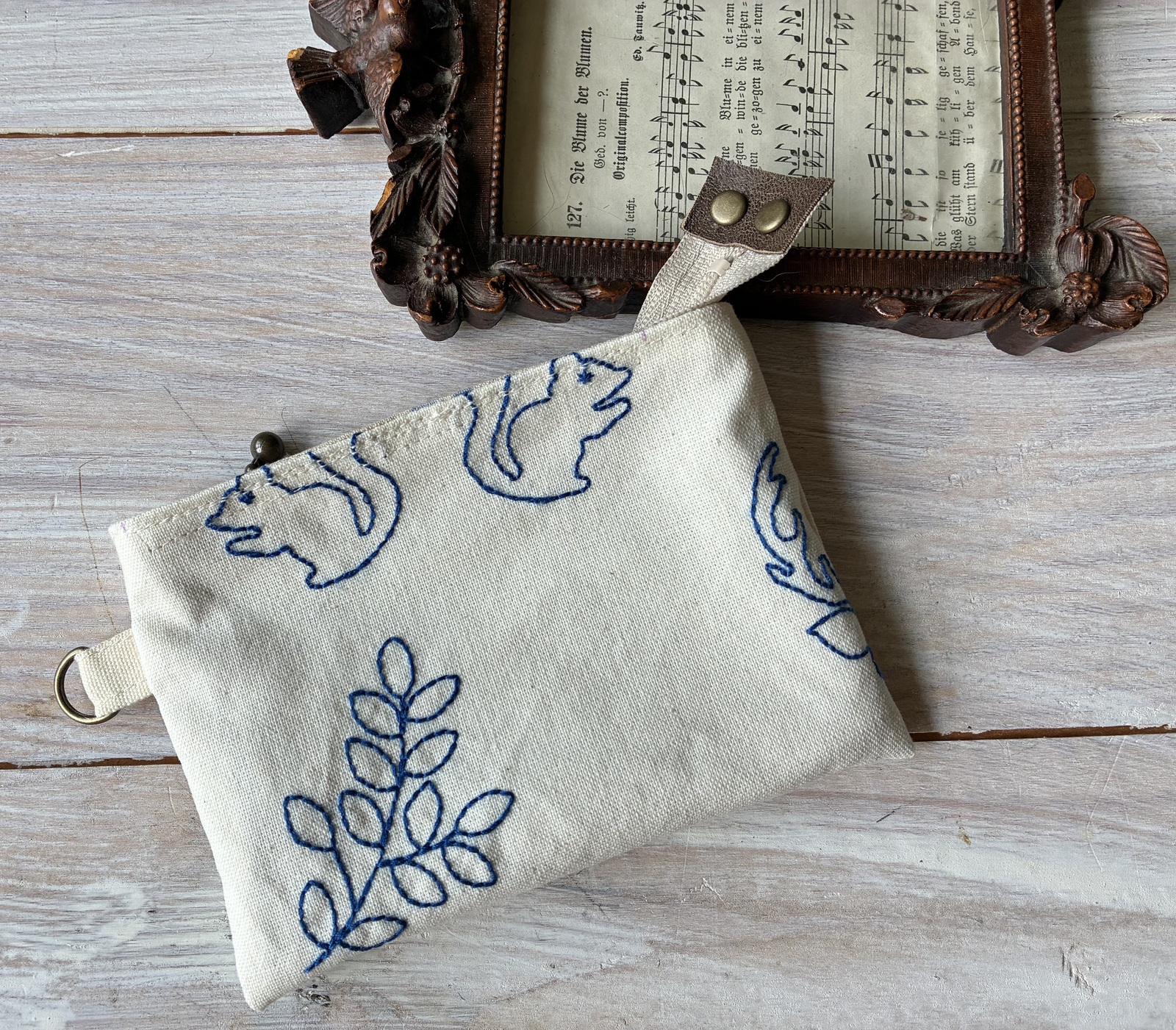 春のフランスアンティーク*花刺繍*かごバッグ*トートバッグ
