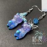 夏の夜空に染まる猫/ピアス/ノンホールピアス/宇宙・和風