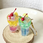 ミニチュア　カラフルクリームソーダピアス
