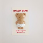 おぱんつ姿 ドット柄　くまちゃん　マグネット or ブローチ　ベイクドベアー　BAKED BEAR