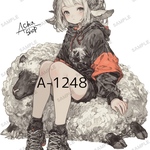 A-1248 女の子 ステッカー sticker 素材 コラージュ collage シール achashop