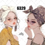 original sticker « no.6329 »     //     人物ステッカー オリジナルステッカー オリジナル人物ステッカー ステッカー cotton melody ミニステッカー