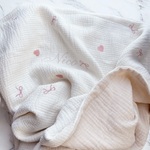 レギュラーサイズ【pink】わんこに優しいトリプルガーゼケット♡ / うちの子刺繍/スタイ/ケープ/ネーム/バースデースタイ/お誕生日スタイ/ おしゃれ