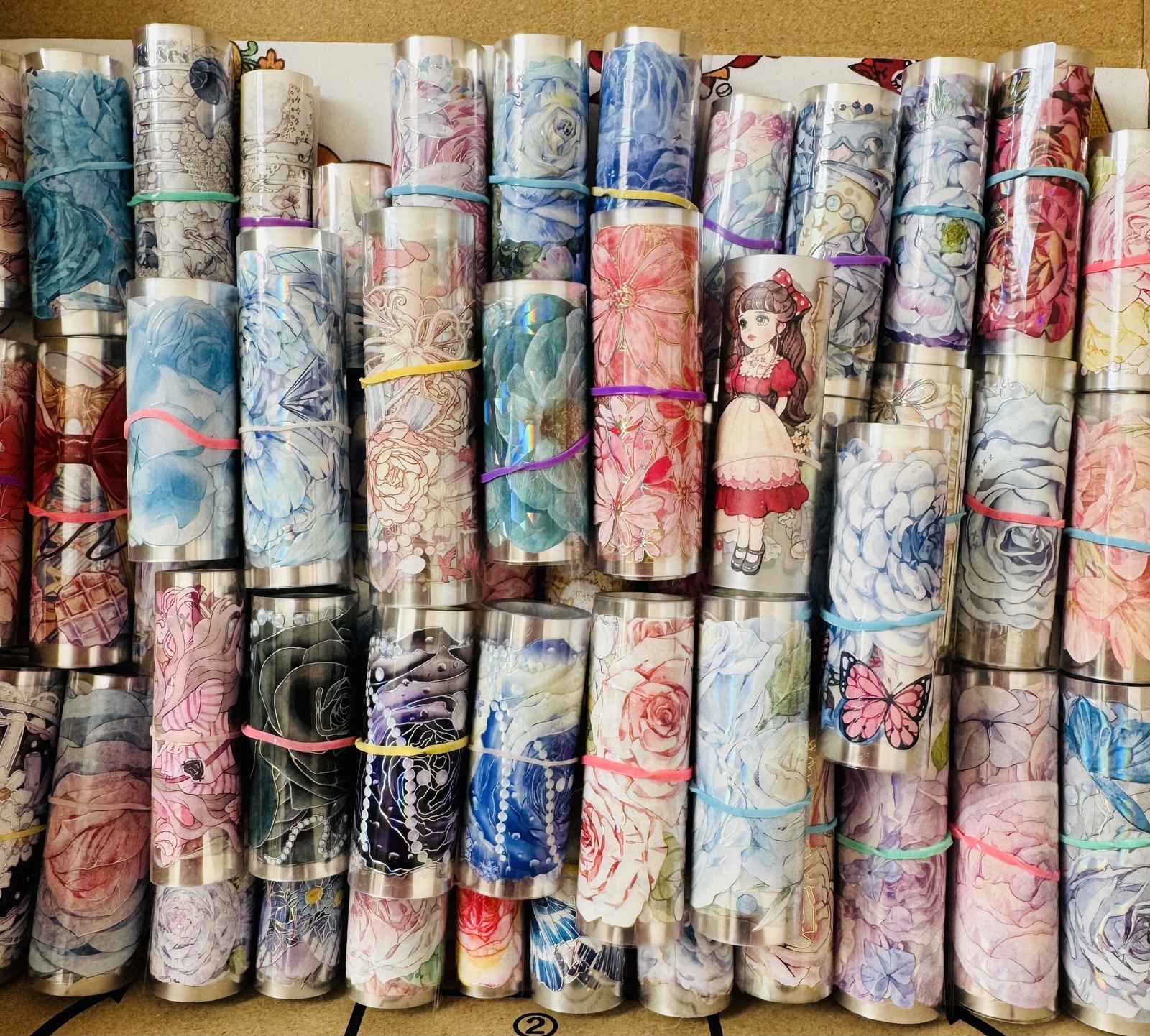 海外マステまとめ売り　装飾　お花　おまけ付き 海外マステ まとめ売り 花柄6点 ・*.❁