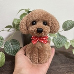 動物ぽんぽん　トイプードル   薄いブラウン（鼻ボタンタイプ）