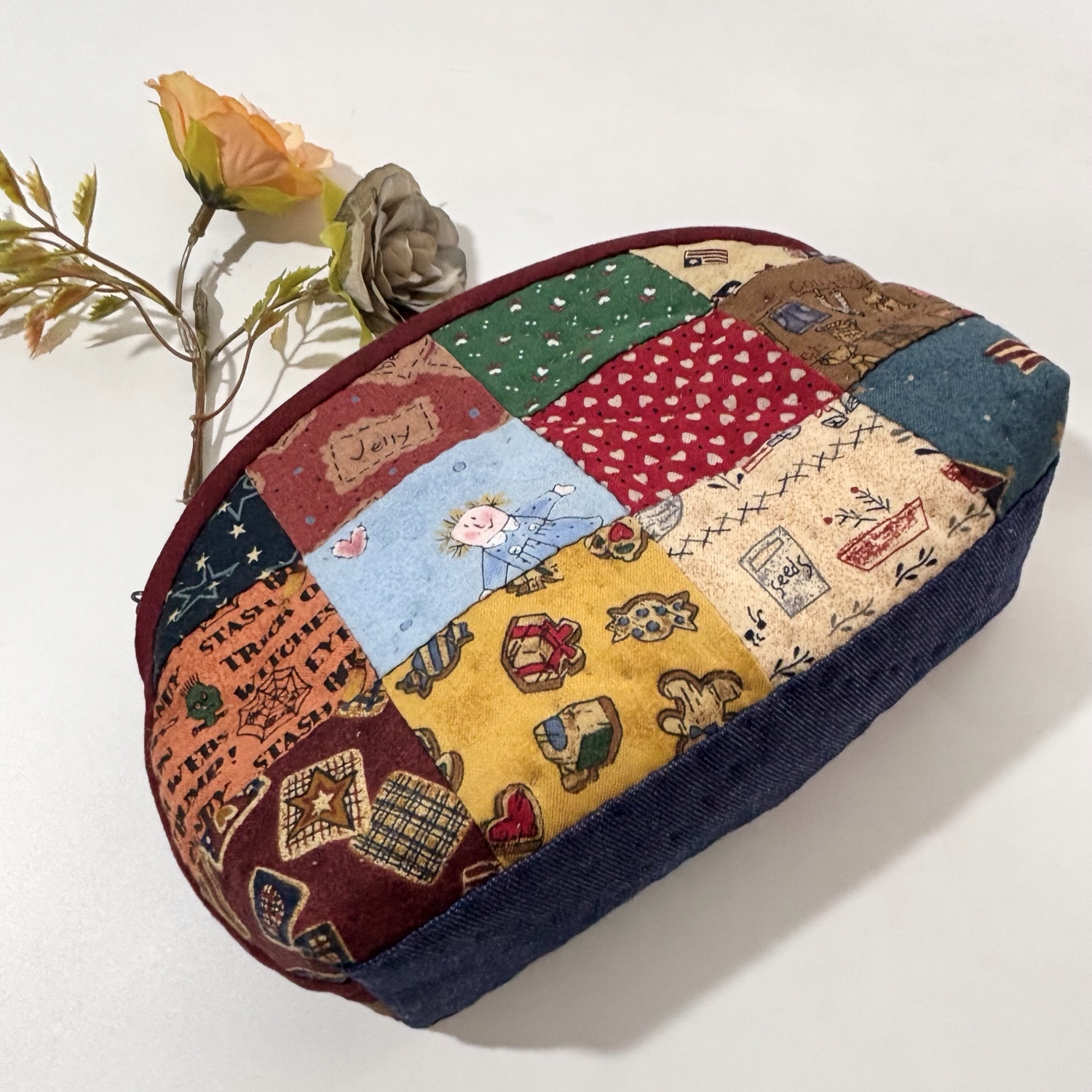 【専用ページ】ハンドメイド♡パーテーション布♡カントリーほうき♡キッチンミトン 丸底のパッチワークバッグ カントリー - SAKURAKIRUTO'S GALLERY