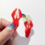 ザリガニパーティ樹脂ピアス