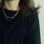 ーlayered chain necklaceー　サージカルステンレス　チェーンネックレス　スネークチェーン　金属アレルギー対応　ウォータープルーフ　アレルギーフリー