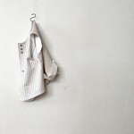 【1点モノ】ミックス素材のベスト：：ストライプ×きなり：：おじシリーズ