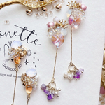 Crystal glass  lavender stone charm