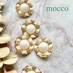 4個＊22㎜ リボンボタン アンティークボタン ヴィンテージボタン ゴールド ベージュ